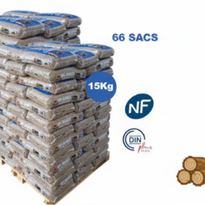 Pellets de Madera Woodstock Premium (DIN+/NF) - Palé 66 Sacos (990kg)